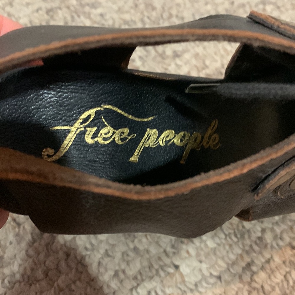 Free people brown platform carved heel boho sandal shoes 6.5-7 - Picture 6 of 10